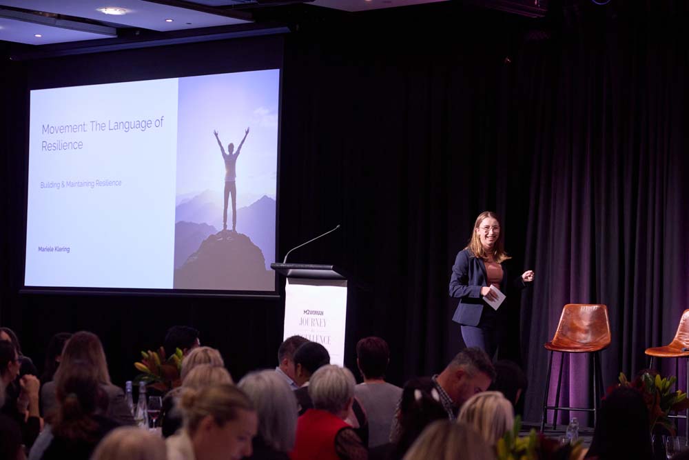Mariele Klering speaking at Journey to Excellence, Auckland 2025
